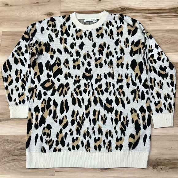 MinkPink Oversized Leopard Print Sweater Women’s Medium - Picture 1 of 3